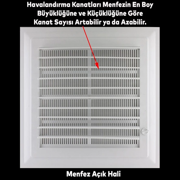 Menfez Banyo Wc Tuvalet Havalandırma Plastik Panjur Beyaz 45x55 CM - 2