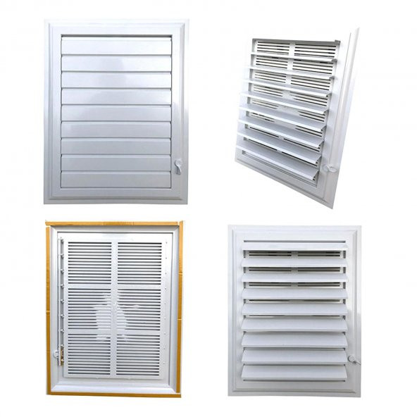 Menfez Banyo Wc Tuvalet Havalandırma Plastik Panjur Beyaz 40x40 CM - 7