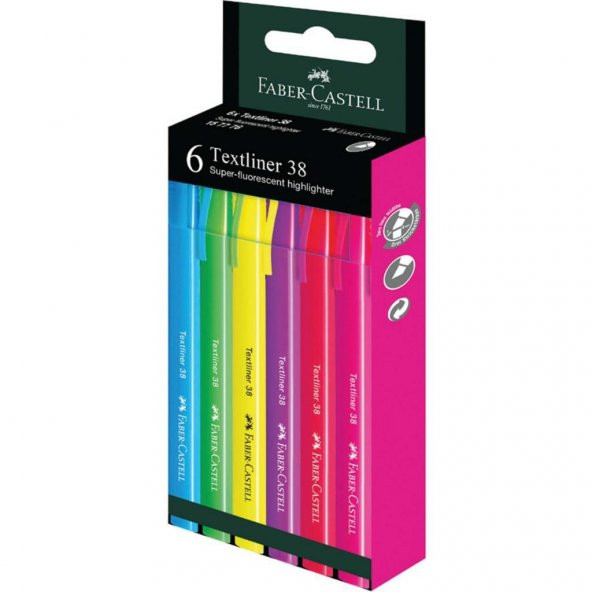 Faber-Castell Fosforlu Kalem 38 Neon 6x 2022