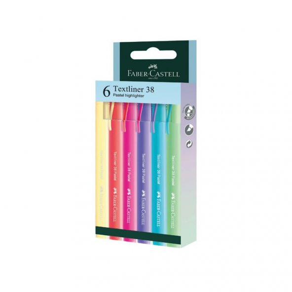 Faber-Castell Fosforlu Kalem 38 Pastel 6x 2022