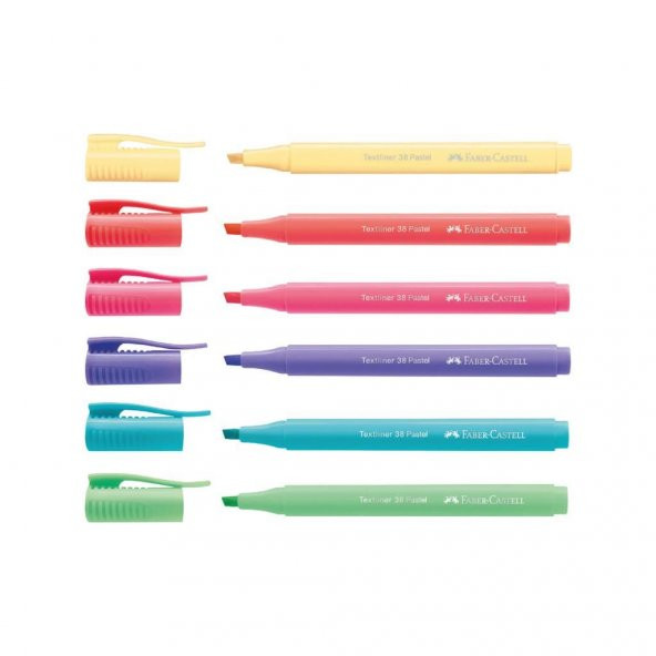 Faber-Castell Fosforlu Kalem 38 Pastel 6x 2022 - Resim 2