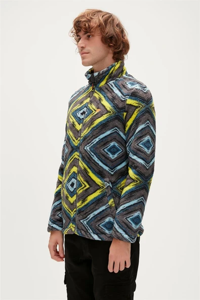 Bad Bear 23.02.29.002-C02 Afro Full-Zip Erkek Peluş Polar - 4