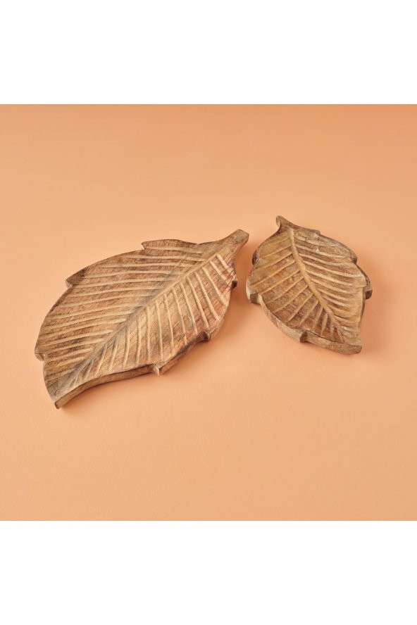 Lida Ahşap Dekoratif Tabak Naturel   30x19  cm - 3