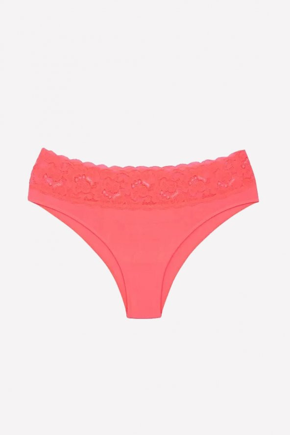 Nar Çiçeği Dantelli Seamless Klasik Külot