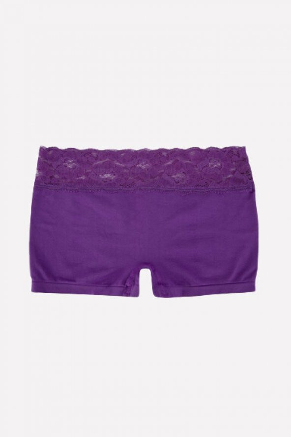 Mor Dikişsiz Ağlı Dantelli Şort Külot ürün görseli 1