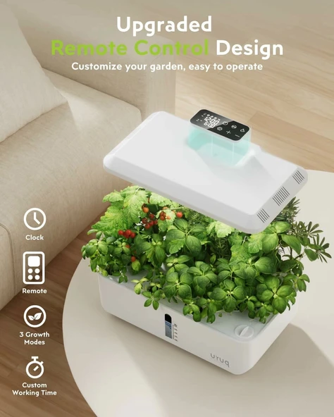 URUQ Topraksız Yetiştirme Sistemi - 12 Pods - Uzaktan Kumandalı - Beyaz - 2