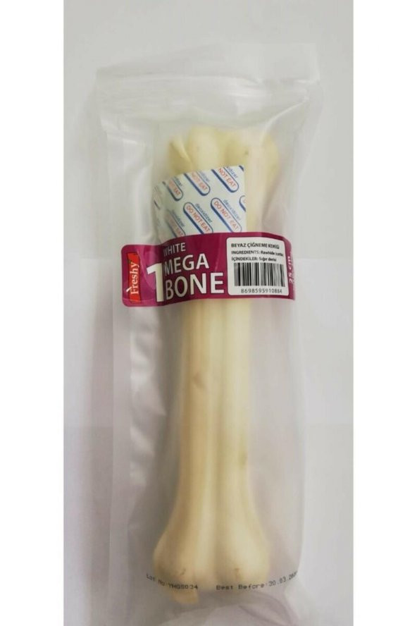 Freshy Mega Bone Beyaz Press Kemik Ödül Kemiği 25 Cm 220 Gr
