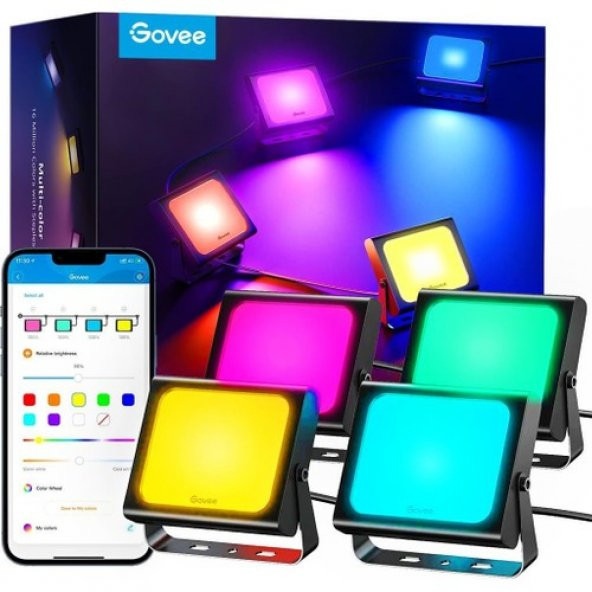 Govee H7060312 RGBICWW LED Akıllı Dış Mekan Siyah Aydınlatma