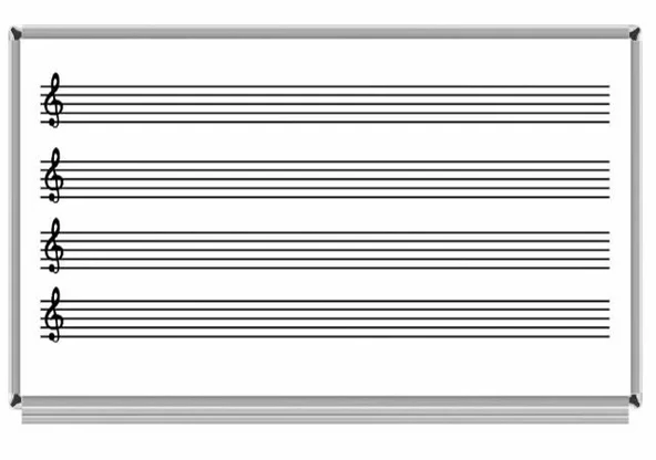 Akyazı 120X240 Müzik Çizgili Laminat Yazı Tahtası