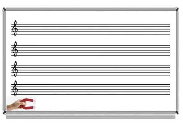 Akyazı 120X200 Müzik Çizgili Emaye Yazı Tahtası