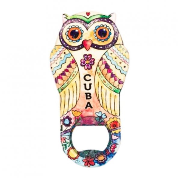 Küba Temalı Baykuş Magnet Kapak Açacak ürün görseli