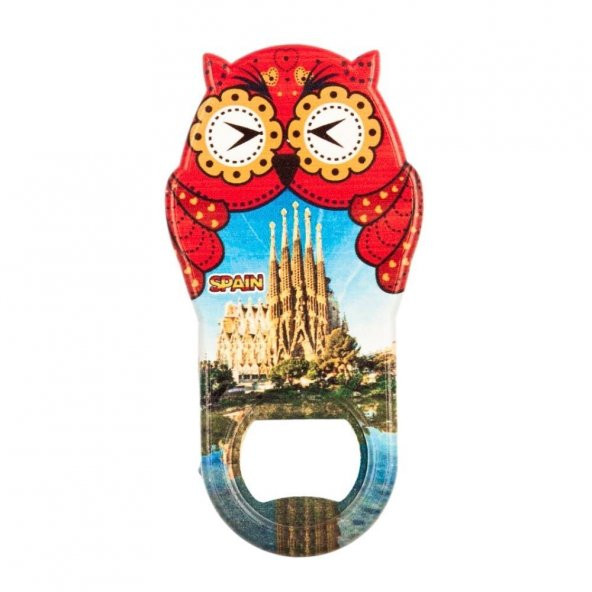 İspanya Temalı Baykuş Magnet Kapak Açacak ürün görseli