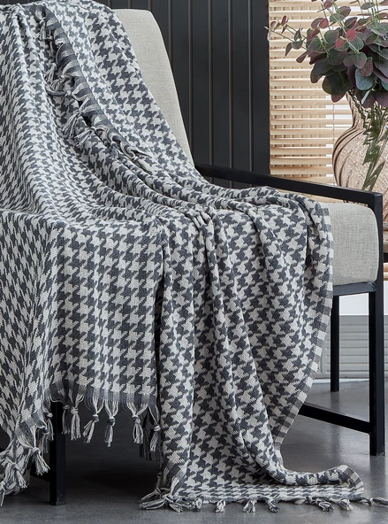 Locked Tekli Koltuk Berjer Örtüsü Şalı | Tv Battaniyesi | Diz Battaniyesi 130x170cm - 2