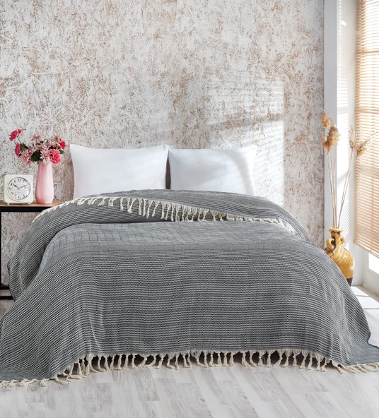 Reno Pamuklu Çift Kişilik Pike I Yatak Örtüsü I Çok Amaçlı Örtü I 200x230cm - 2