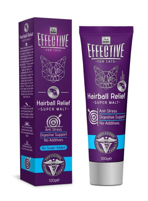 DELIBON EFFECTIVE HAIRBALL KEDİ MALT MACUNU 100GR