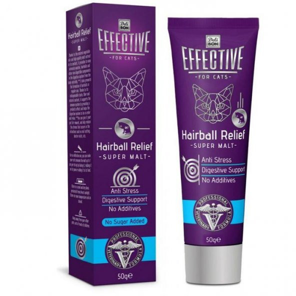 DELIBON EFFECTIVE HAIRBALL KEDİ MALT MACUNU 50GR