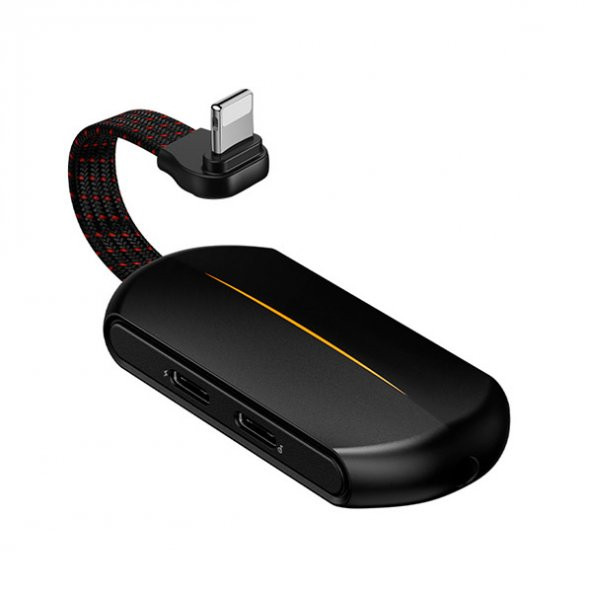 Baseus L47 3in1 2X iPhone Lightning başlık Ve 3.5mm Kulaklık Çıkışlı Şarj Adaptörü - 2