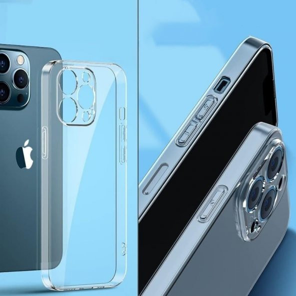 iPhone 15 Pro Max Kılıf Kamera Korumalı Silikon Şeffaf Arka Kapak - 3