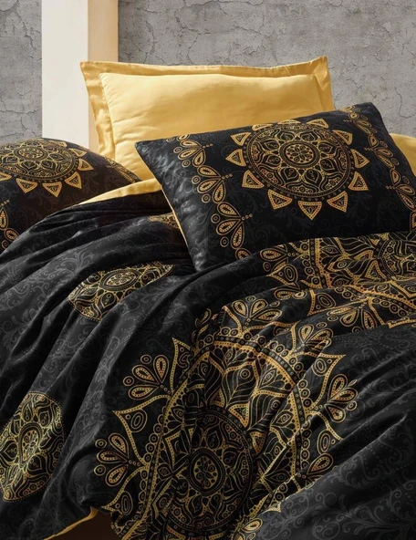 Cotton Box Çift Kişilik Saten Nevresim Takımı Alvina Gold - 2