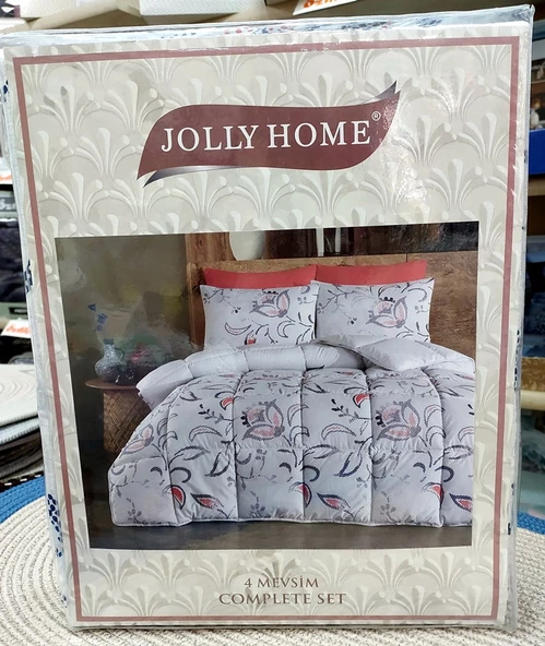 Jolly Home 4 Mevsim Tek Kişilik Kapitoneli Nevresim Takımı-Manolya Mavi - 2