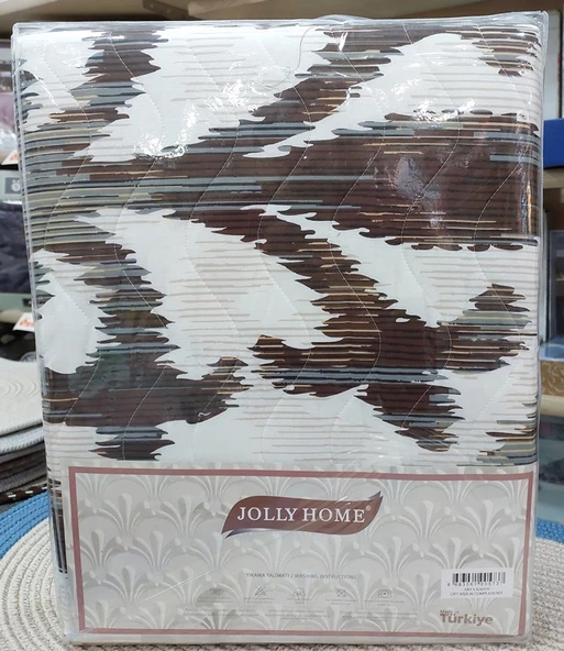 Jolly Home 4 Mevsim Tek Kişilik Kapitoneli Nevresim Takımı-Arya Kahve - 3