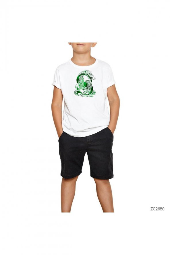 Harry Potter Slytherin Beyaz Çocuk Tişört 5-6 Yaş - 1