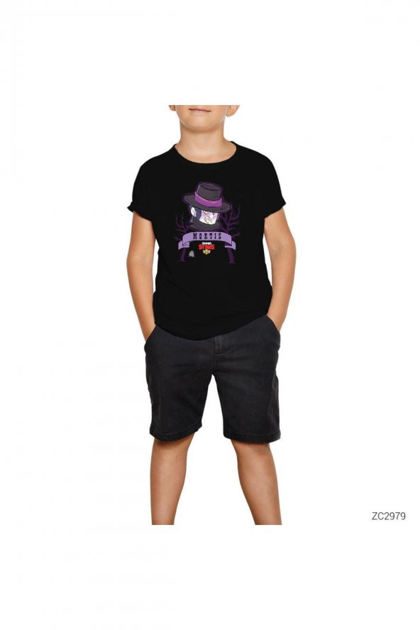 Brawl Stars Mortis Siyah Çocuk Tişört 11-12 Yaş - 1