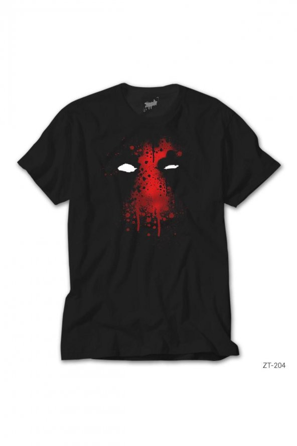 Deadpool Face Siyah Tişört 4XL