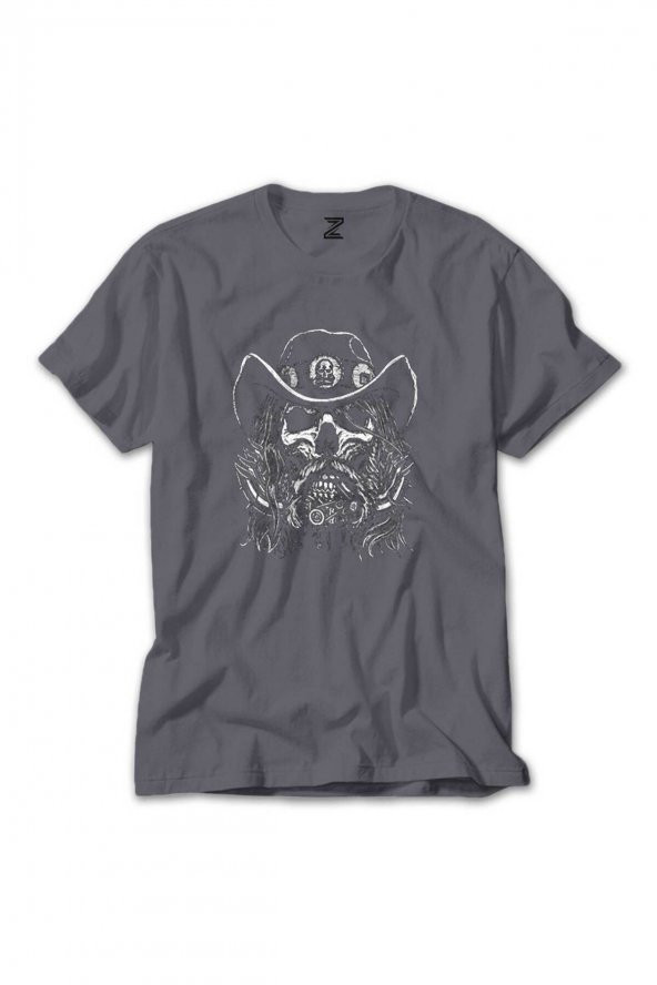MotöRHead Lemmy Kilmister Skull Portre Renkli Tişört Gri Renkli XL Beden - 1