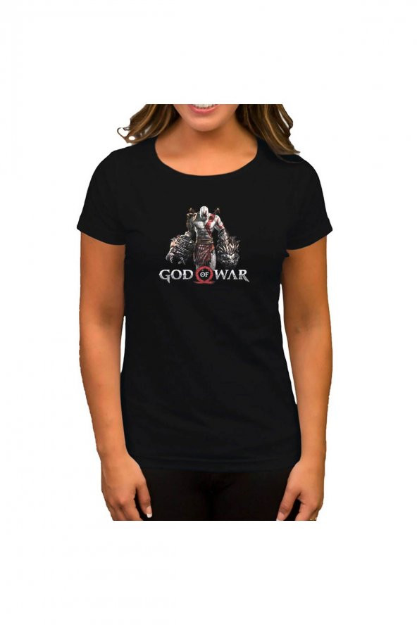 God Of War Kratos Lion Siyah Kadın Tişört M Beden