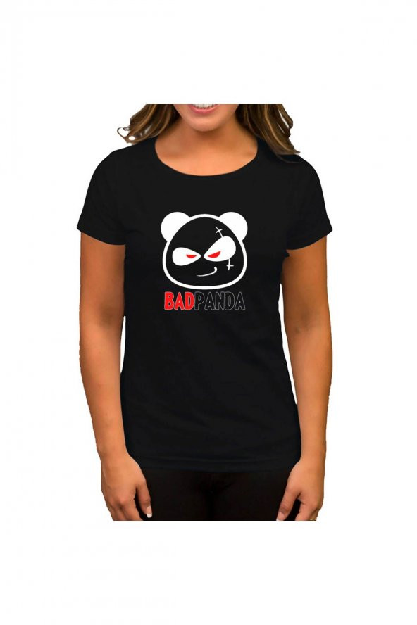Baby Bad Panda Siyah Kadın Tişört XL Beden