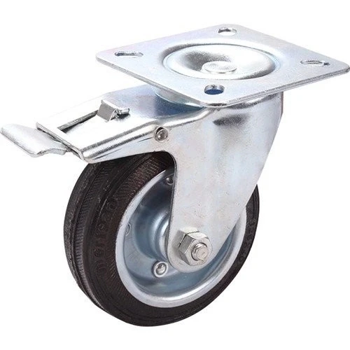 Mertsan Frenli Sac Cantlı Kauçuk Burçlu Tekerlek 125x40 mm (125 Kg) ürün görseli