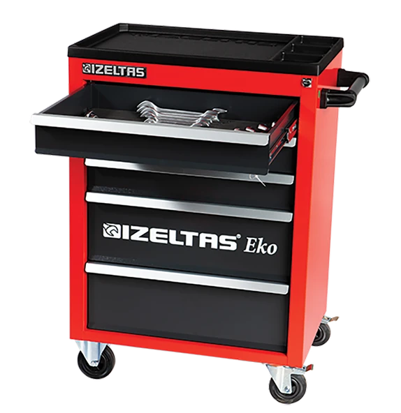 İzeltaş Eko Serisi Takım Dolabı Kırmızı Dolu 93 Parça (7 Çekmeceli) ürün görseli