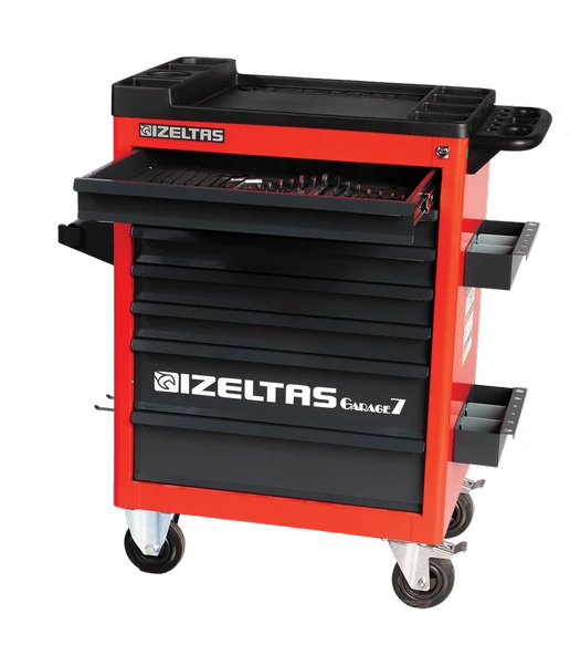 İzeltaş Garaj Serisi Takım Dolabı Kırmızı Dolu 139 Parça (7 Çekmeceli) ürün görseli