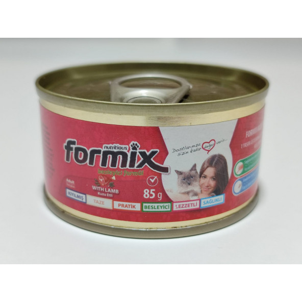 ForMix 85 Gr X 48 Adet Kuzu Etli Mama Kıyılmış Konserve Yaş Kedi Maması