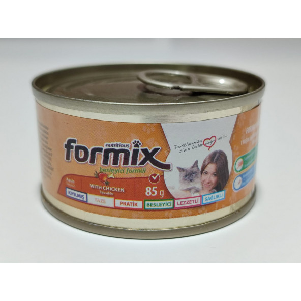 ForMix 85 Gr X 48 Adet Tavuk Etli Mama Kıyılmış Konserve Yaş Kedi Maması