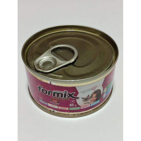 ForMix 85 Gr X 48 Adet Biftekli Mama Kıyılmış Konserve Yaş Kedi Maması - 2