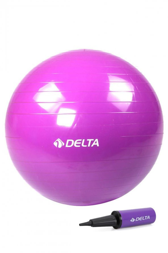 Delta 75 cm Mor Deluxe Pilates Topu Ve Çift Yönlü Pompa Seti