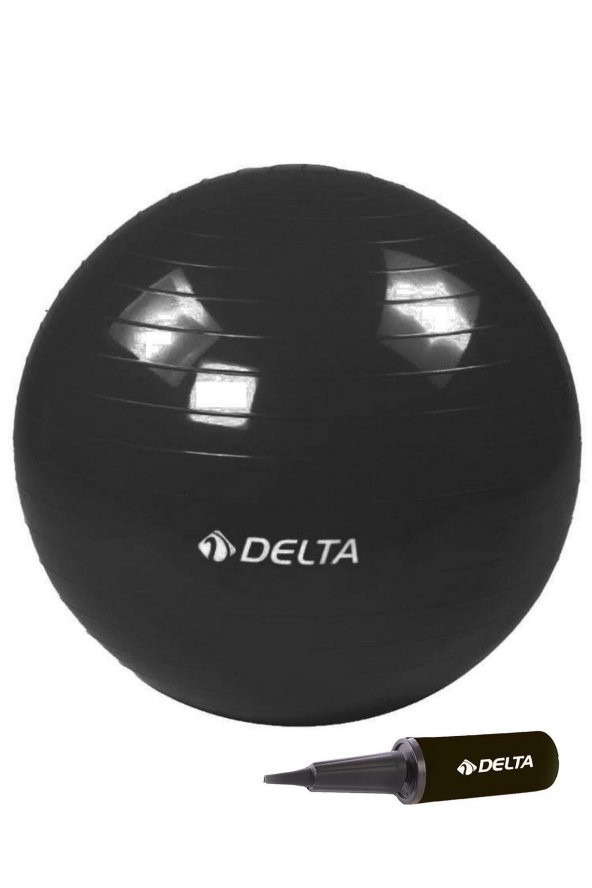 Delta 75 cm Siyah Deluxe Pilates Topu Ve Çift Yönlü Pompa Seti