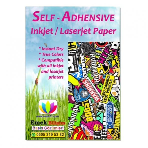 100 Adet 10x15cm  Sticker Yapışkanlı Etiket Kağıdı inkjet - la...