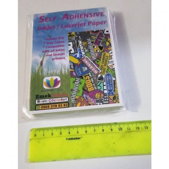 100 Adet 10x15cm  Sticker Yapışkanlı Etiket Kağıdı inkjet - la... - 4