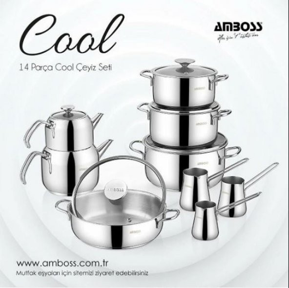 Amboss Cool 14 Parça Çelik Çeyiz Seti - Resim 2