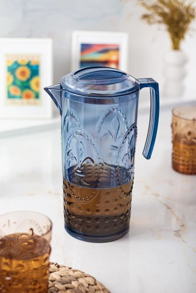 Akrilik Magic 2,3 Lt Lacivert Sürahi ( Cam Değildir !!! ) - 2