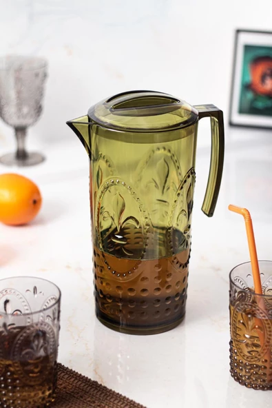 Akrilik Magic 2,3 Lt Koyu Yeşil Sürahi ( Cam Değildir !!! ) - 2