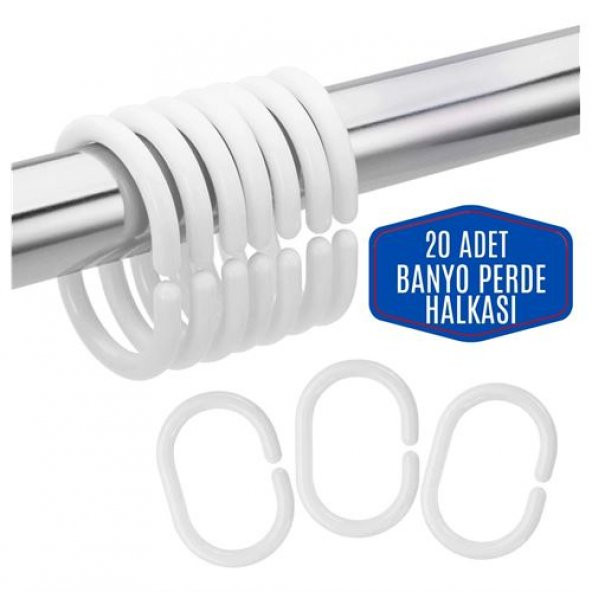 TransForMacion 20 Adet Banyo Perde Halkası
