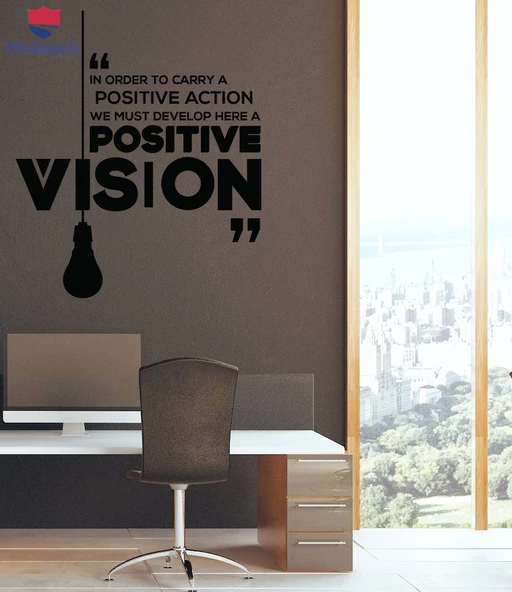Oturma Odası, Ofis, Dükkan Duvar Sticker Pozitif Vizyon Motive Edici Sözler Ofis Alıntı İş Ampul Çıkartmaları