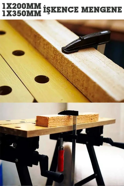 GermanyStyl Ölçüler Premium Kalite 350,200mm F Tipi Ahşap Çelik MobilyaMengene Kıskaç İşkence 2 Set - 3
