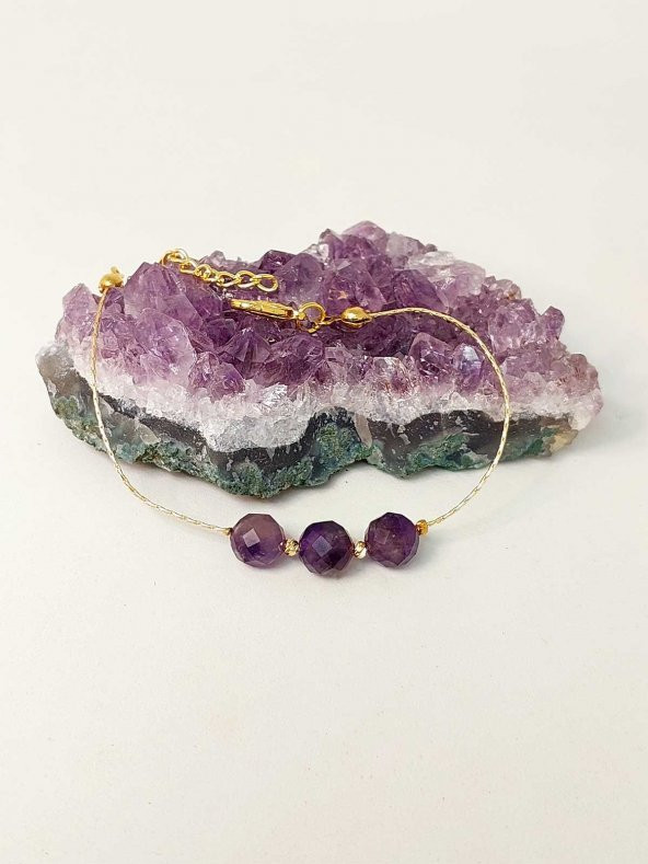 Ametist Taşı Tasarım Bileklik (43650) ürün görseli