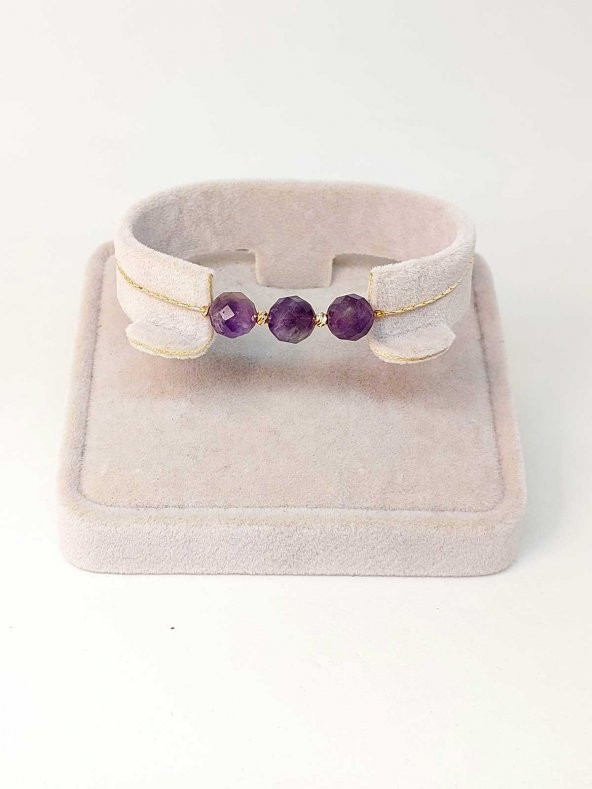 Ametist Taşı Tasarım Bileklik (43650) - Resim 2