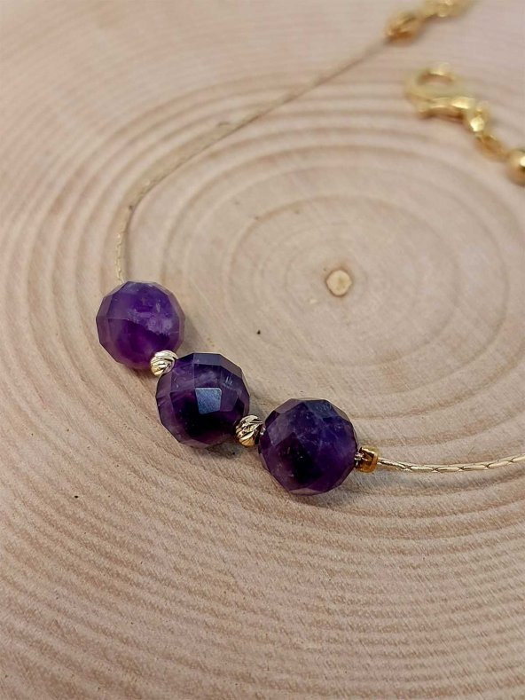 Ametist Taşı Tasarım Bileklik (43650) - Resim 3